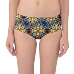 Vibrant Medieval Check Mid-waist Bikini Bottoms