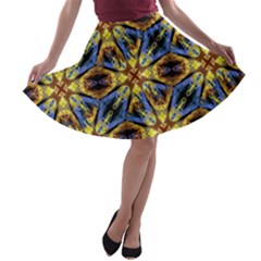 Vibrant Medieval Check A-line Skater Skirt by dflcprintsclothing