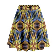 Vibrant Medieval Check High Waist Skirt