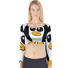 Chibii Penguin Long Sleeve Crop Top by EricsDesignz