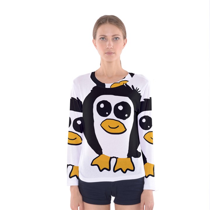 Chibii Penguin Women s Long Sleeve Tee