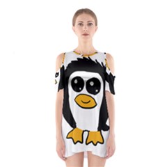 Chibii Penguin Cutout Shoulder Dress