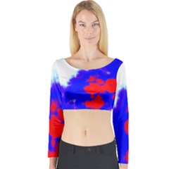 Red White And Blue Sky Long Sleeve Crop Top by TRENDYcouture