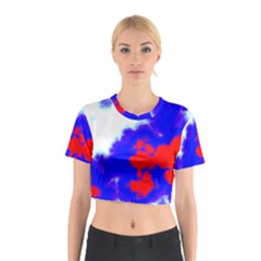 Red White And Blue Sky Cotton Crop Top by TRENDYcouture