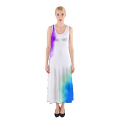 Pink White And Blue Sky Sleeveless Maxi Dress