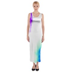 Pink White And Blue Sky Fitted Maxi Dress