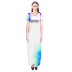 Pink White And Blue Sky Short Sleeve Maxi Dress by TRENDYcouture