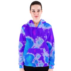 Purple And Blue Clouds Women s Zipper Hoodie