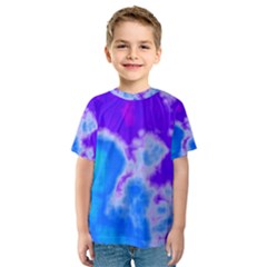 Purple And Blue Clouds Kid s Sport Mesh Tee