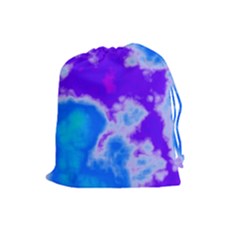 Purple And Blue Clouds Drawstring Pouches (large)  by TRENDYcouture