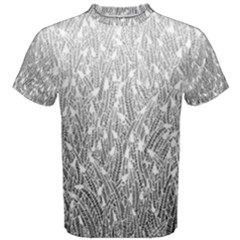 Grey Ombre Feather Pattern, White, Men s Cotton Tee by Zandiepants