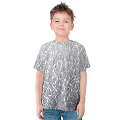 Grey Ombre Feather Pattern, White, Kid s Cotton Tee