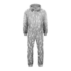 Grey Ombre Feather Pattern, White, Hooded Jumpsuit (kids) by Zandiepants