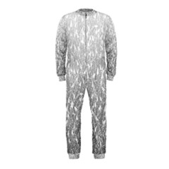 Grey Ombre Feather Pattern, White, Onepiece Jumpsuit (kids) by Zandiepants