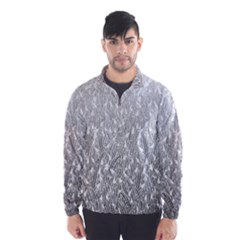 Grey Ombre Feather Pattern, White, Wind Breaker (men) by Zandiepants