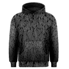 Grey Ombre Feather Pattern, Black, Men s Pullover Hoodie by Zandiepants