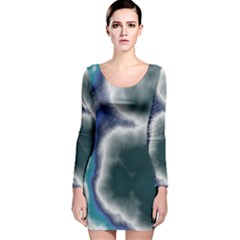 Oceanic Long Sleeve Velvet Bodycon Dress