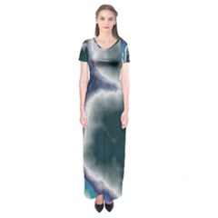 Oceanic Short Sleeve Maxi Dress