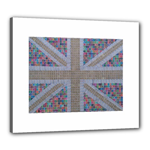 Multicoloured Union Jack Canvas 24  X 20  by cocksoupart