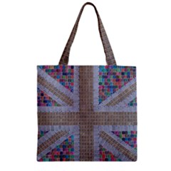 Multicoloured Union Jack Zipper Grocery Tote Bag