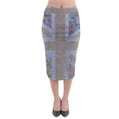 Multicoloured Union Jack Midi Pencil Skirt