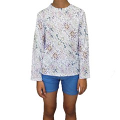 Oriental Floral Ornate Kid s Long Sleeve Swimwear