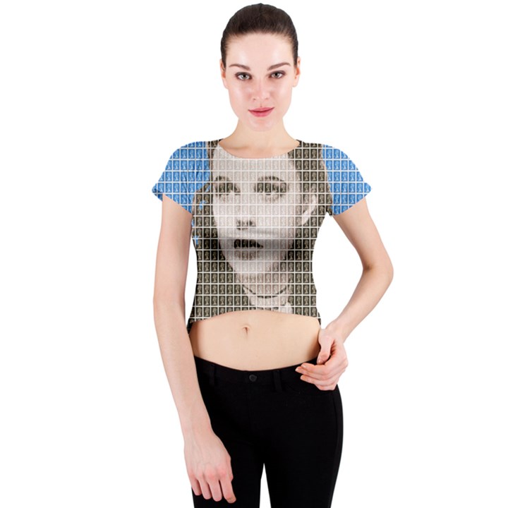 Over The Rainbow - Blue Crew Neck Crop Top