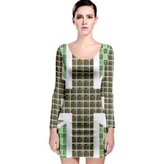 Green Flag Long Sleeve Bodycon Dress