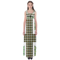 Green Flag Empire Waist Maxi Dress