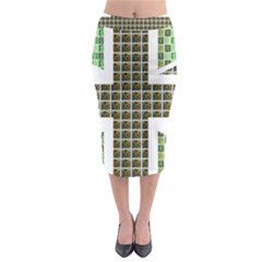 Green Flag Midi Pencil Skirt