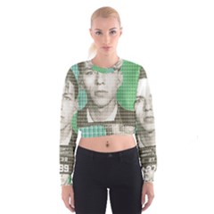 Sinatra Mug Shot Women s Cropped Sweatshirt