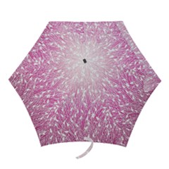 Pink Ombre Feather Pattern, White, Mini Folding Umbrella by Zandiepants