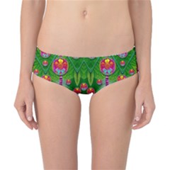 Orchid Forest Filled Of Big Flowers And Chevron Classic Bikini Bottoms