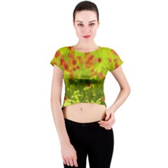 Poppy I Crew Neck Crop Top by colorfulartwork