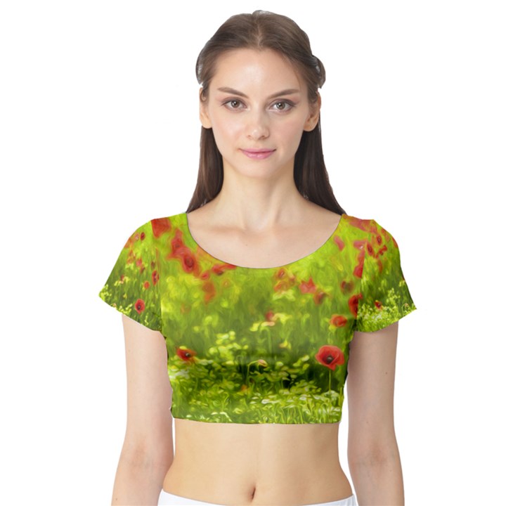 Poppy I Short Sleeve Crop Top (Tight Fit)