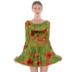 Poppy Ii - Wonderful Summer Feelings Long Sleeve Skater Dress by colorfulartwork