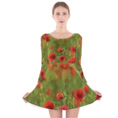 Poppy Ii - Wonderful Summer Feelings Long Sleeve Velvet Skater Dress by colorfulartwork