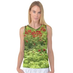 Poppy V Women s Basketball Tank Top by colorfulartwork