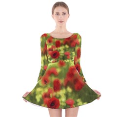 Poppy Vi Long Sleeve Velvet Skater Dress by colorfulartwork