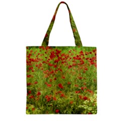 Poppy VII Zipper Grocery Tote Bag