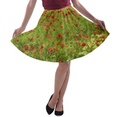 Poppy Vii A-line Skater Skirt by colorfulartwork