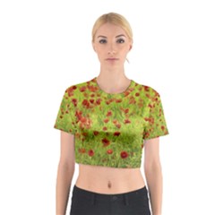 Poppy Viii Cotton Crop Top by colorfulartwork