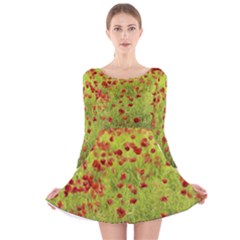 Poppy Viii Long Sleeve Velvet Skater Dress by colorfulartwork