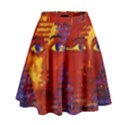 Conundrum Iii, Abstract Purple & Orange Goddess High Waist Skirt View1