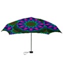 Star Of Leaves, Abstract Magenta Green Forest Mini Folding Umbrellas View3