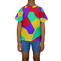 Colorful Misc Shapes                                                   Kid s Short Sleeve Swimwear