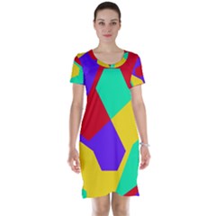 Colorful Misc Shapes                                                  Short Sleeve Nightdress