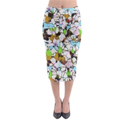 Brush Strokes On A White Background                                                     Midi Pencil Skirt