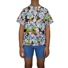 Brush Strokes On A White Background                                                    Kid s Short Sleeve Swimwear