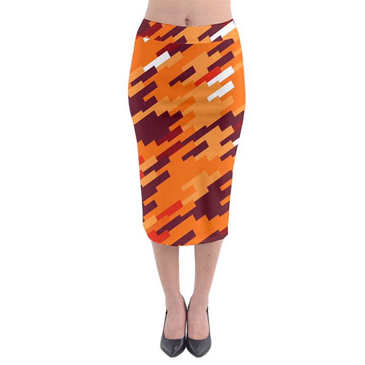 Brown orange shapes                                                      Midi Pencil Skirt